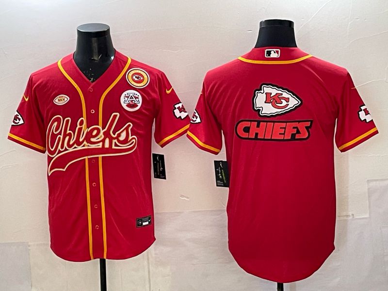 Men 2025 Nike Kansas City Chiefs Blank Red 3th generation Joint Name Limited NFL Jersey 07